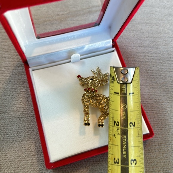 Neiman Marcus VINTAGE RUDOLPH REINDEER PIN SOLDERED RHINESTONE SPHINX - Picture 4 of 7